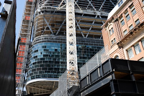 Construction of the new Atlassian building near Central Station  in Sydney.