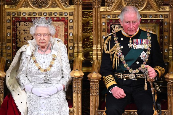 Queen Elizabeth II and Prince Charles in 2019.