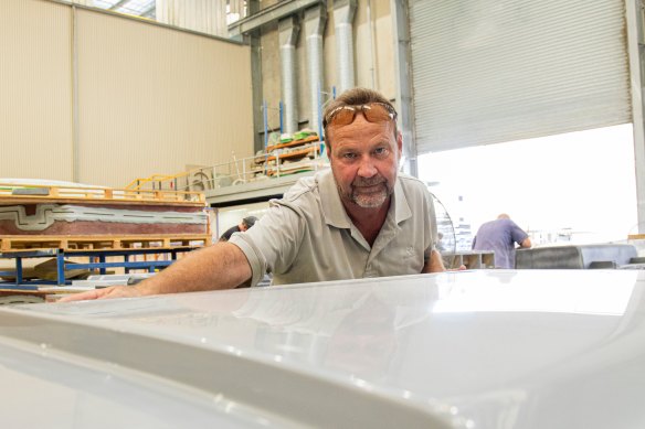 Master boat builder Jamie Nicholls says sometimes clients will want a boat built five or six times before they’re happy with it.