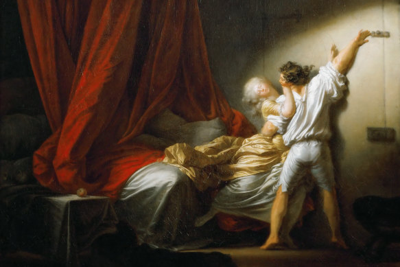 The erotic masterpiece, ‘The Bolt’, by Jean-Honore Fragonard, c. 1778 , is found in the Louvre.