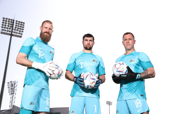 The goalkeepers’ union: Andrew Redmayne, Maty Ryan and Danny Vukovic.