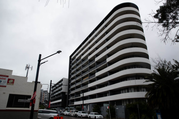 The 10-storey building apartment building forms part of the Vicinity complex at Canterbury. 