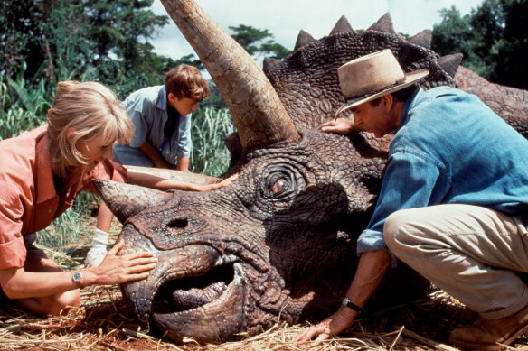 Steven Spielberg's 1993 Jurassic Park, starring Laura Dern, Joseph Mazzello and Neill.