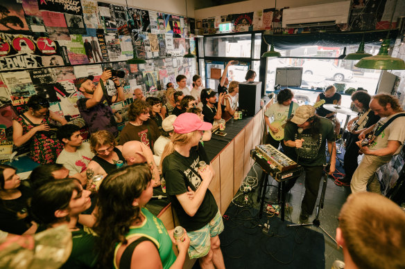 A gig at Jim Flanagan’s Lazy Thinking in Dulwich Hill. “We are still far too much of a 9pm city,” Flanagan says.