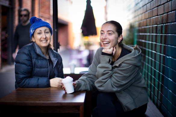 Vikkie and daughter Kat Chrisoulis at Piccolo One cafe.