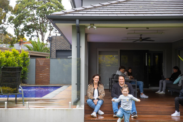 Vanessa and Jason Traplin, with children Mitchell, Jackson, Emmerson, Noah and Ruby, hope to sell their home, which is packed with amenities and set on a large block.