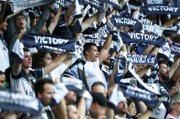Melbourne Victory fans out in support of their team earlier this year.