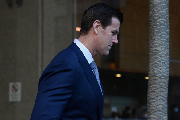 Ben Roberts-Smith arrives at the Federal Court in Sydney on Monday.