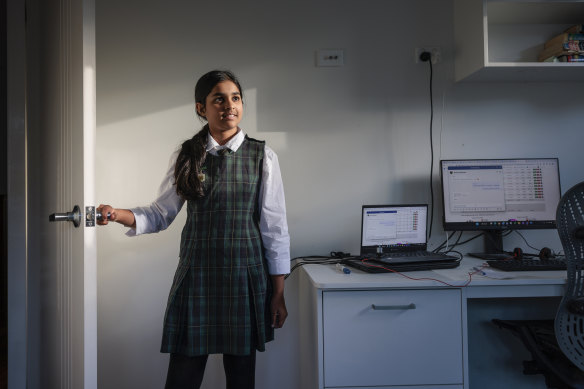 Mani Beeram, 11, is sitting the selective school exam on Thursday.