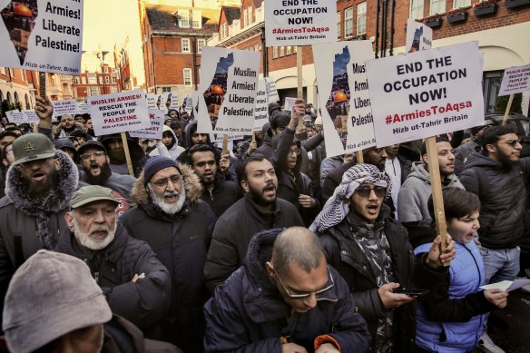 A Hizb ut-Tahrir protest in London in November.