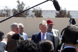 President Donald Trump visited a new section of the border wall in Calexico earlier this year.