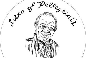 A plaque for Pellegrini's co-owner Sisto Malaspina.