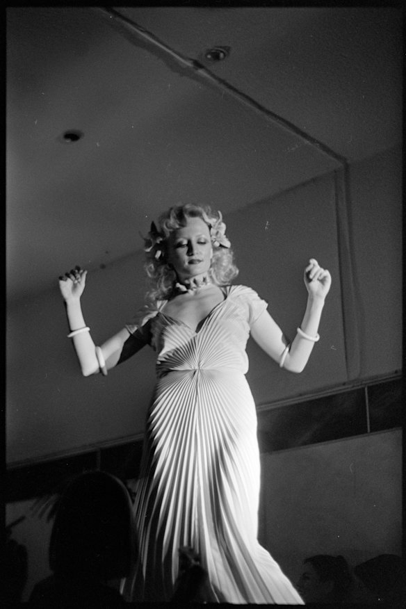 Actor Kate Fitzpatrick dancing.