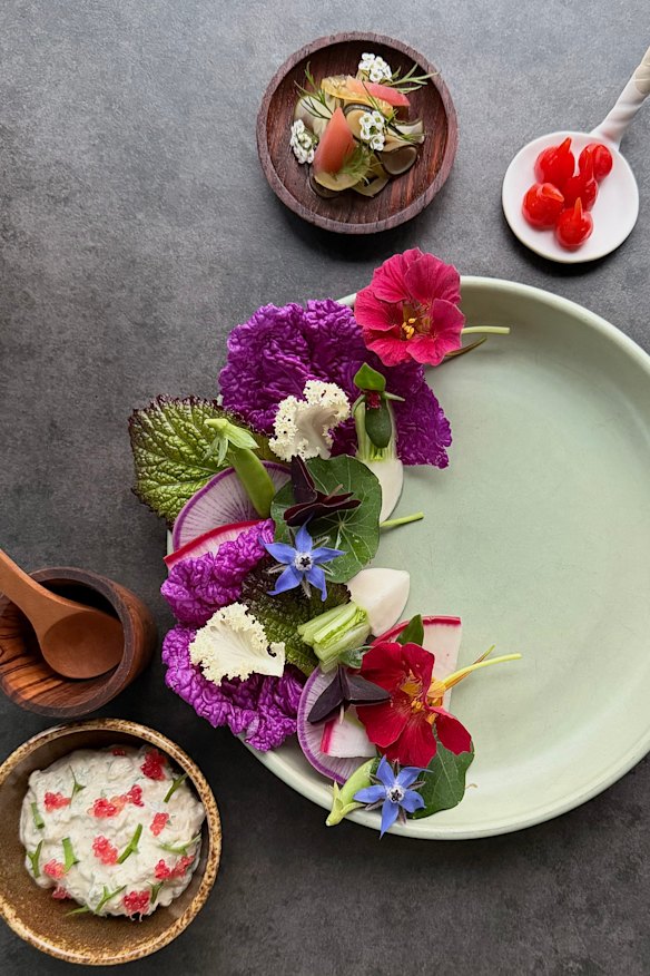 “Troy’s Garden” first course at Muse Restaurant. 