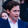 Nick McKenzie addresses media after the Ben Roberts-Smith judgment in June.