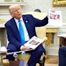 President Donald Trump meets South Africa’s President Cyril Ramaphosa in the Oval Office.
