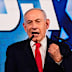 Israeli Prime Minister Benjamin Netanyahu speaks to supporters at Likud party headquarters in Jerusalem after polls closed in the election.