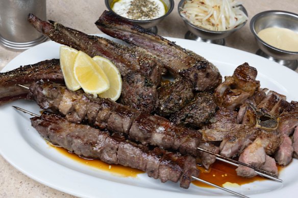 You can serve a variety of lamb cuts on a platter, as they do at Olympus Dining.