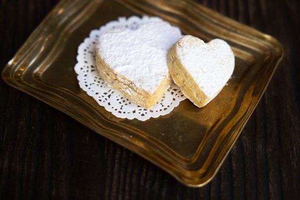 Almond shortbread hearts.