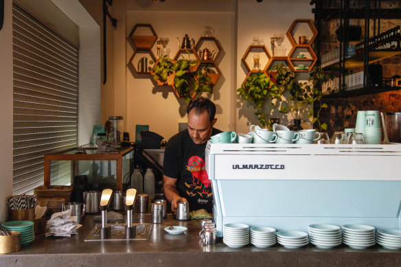 The coffee bar. 