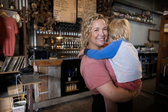 Co-owner Bernadette (Benny) Boehm at family-owned brewery Wildflower.