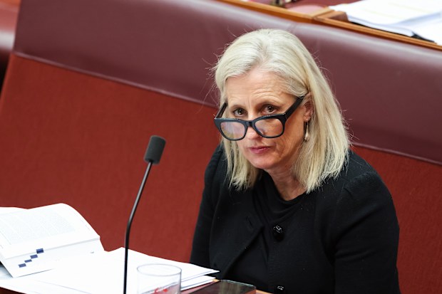 Minister for Women Katy Gallagher in the Senate at Parliament House.