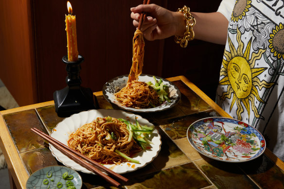 Rosheen Kaul’s cold vinegar noodles come together quickly, whether you make the chilli oil or use store-bought.