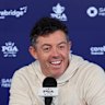 Rory McIlroy talking to media ahead of the US PGA Championships in Pennsylvania.