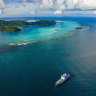 Aerial view of Raivavae.