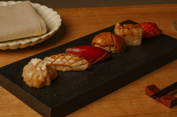 A selection of nigiri at Sushi On.