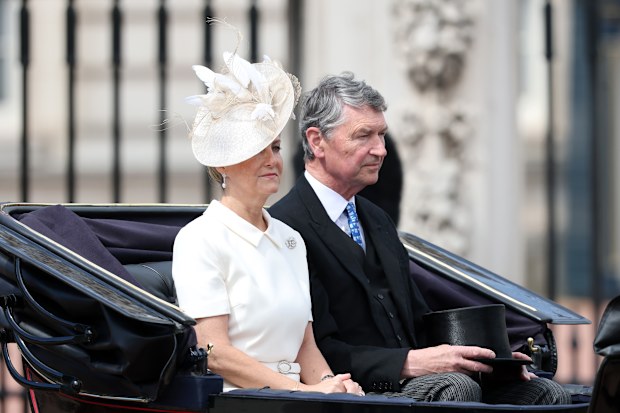 Sophie, Duchess of Edinburgh and Vice Admiral Sir Timothy Laurence during Trooping The Colour