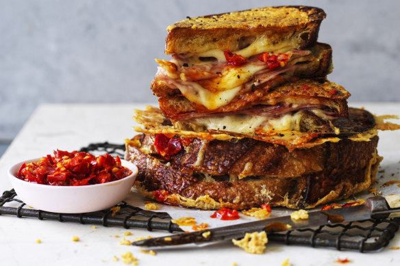 Try not to scoff at leftover ham and cheese toasties before bed.