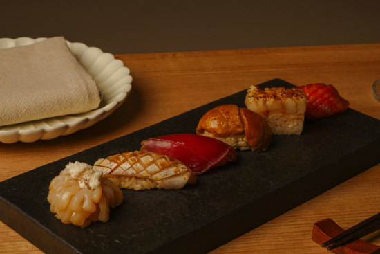 A selection of nigiri at Sushi On.