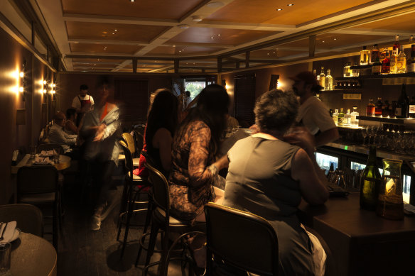 The upstairs bar and dining room at The Waratah on Liverpool Street in Darlinghurst.