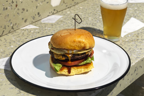 The public bar’s $26 Aussie burger.