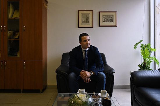 Australian citizen and Tripoli Independent MP Ihab Matar at his office in Tropli.
