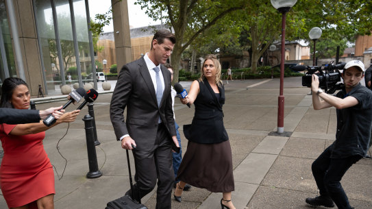 Ben Roberts-Smith outside the Federal Court in Sydney on Monday.