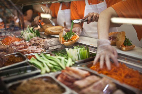 The banh mi counter at Nhu Lan.