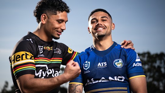 Yeah, bro: Izack and Jake Tago will become the first set of brothers to meet in a Penrith-Parramatta derby in 34 years.