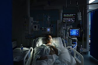 Kate Geraghty won the Photo of the Year prize for this image of a patient with COVID-19 in the intensive care ward of Sydney’s St Vincent’s Hospital in July 2021.