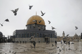 The Dome of the Rock Mosque in the Al Aqsa Mosque compound in Jerusalem's old city.