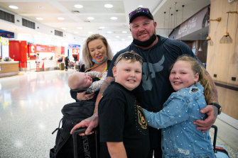 Michael Timbs who was welcomed home on Sunday by his wife Emma and children Poppi, Ryder and baby Callie, wanted more explanation from the government. 