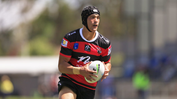 Joseph Suaalii in action for North Sydney during the trials.