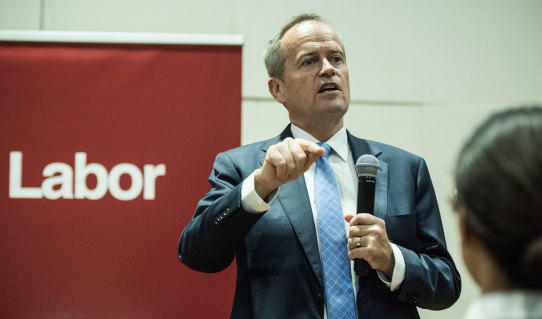 Federal Opposition Leader Bill Shorten speaks at a community forum addressing budget issues.