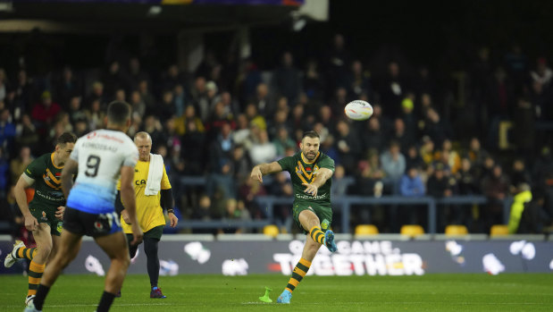 James Tedesco in action for Australia.