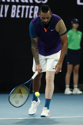 Given a serve ... Nick Kyrgios.