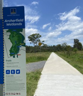 The start of the new three-kilometre kilometre Archerfield Wetlands Walking Trail.