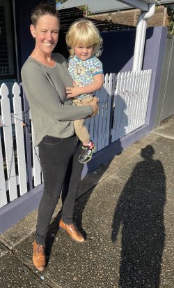 Genevieve Whitlam and son Arlo.