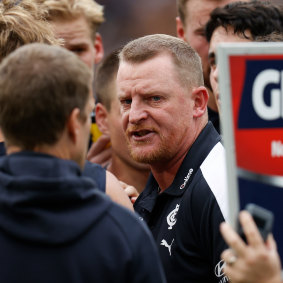 Carlton coach Michael Voss has spoken of the difficulty of halting opposition momentum mid-match.