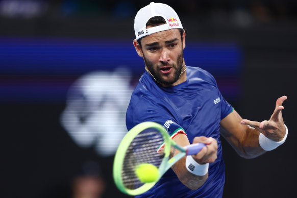 Italy’s Matteo Barrettini defeated Hubert Hurkacz on Wednesday night.